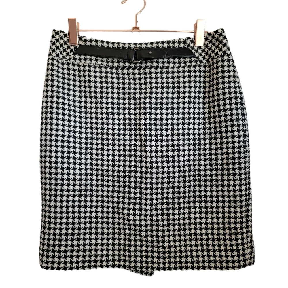 Ann Taylor LOFT Skirt 2 Petite Houndstooth Pencil
